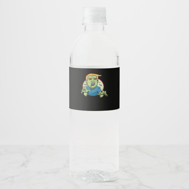 Halloween  Zombie Funny Classic Water Bottle Label (Front)