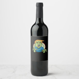 Halloween  Zombie Funny Classic Wine Label