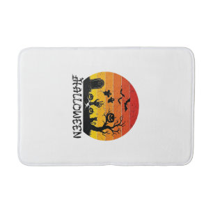 Halloween Zombie Hand Tombstone Tree Black Cat Bat Bath Mat