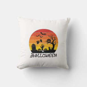 Halloween Zombie Hand Tombstone Tree Black Cat Bat Cushion