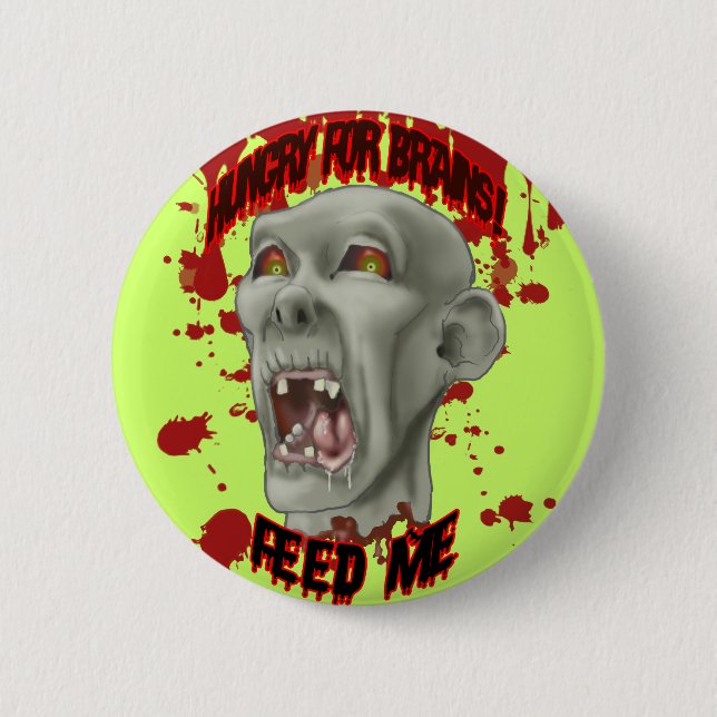 Halloween Zombie Head Button (Front)