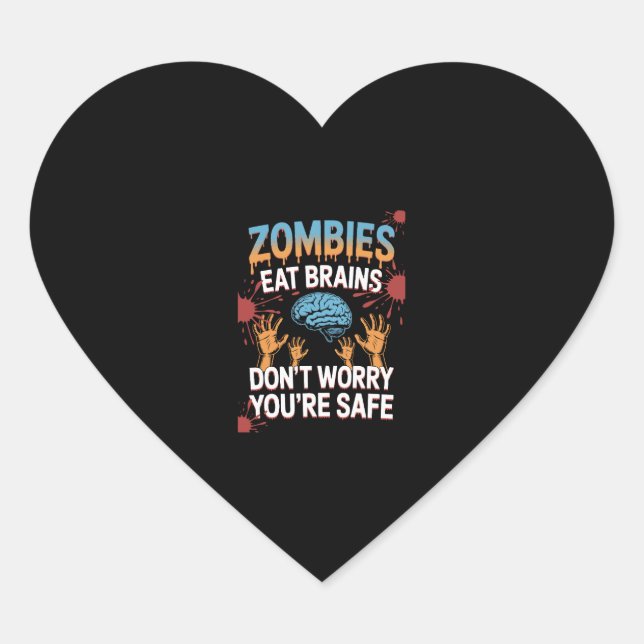 Halloween Zombie Heart Sticker (Front)