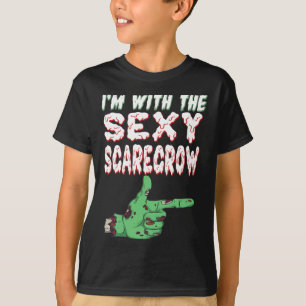 Halloween Zombie I'm With The Y Scarecrow T-Shirt