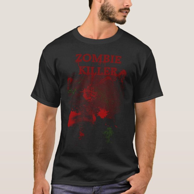 Halloween Zombie Killer Blood and Guts Splatter Co T-Shirt (Front)