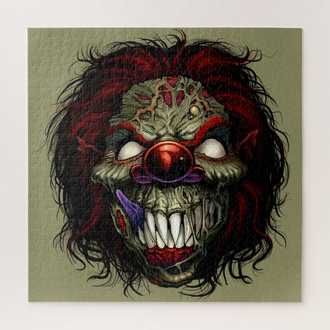 Halloween Zombie Killer Clown Scary Funny Jigsaw Puzzle (Vertical)