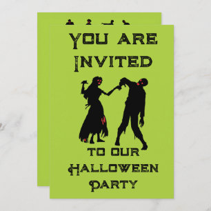 Halloween Zombie Party Invitation green
