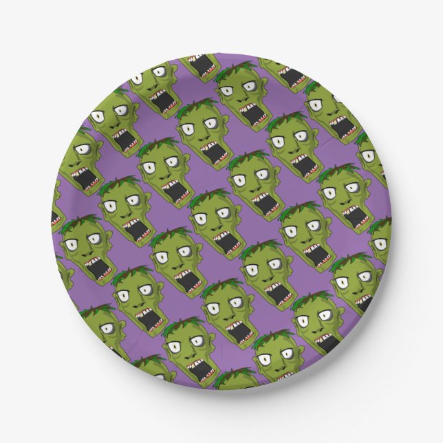 Halloween Zombie Party Supplies Paper Plate (Front)