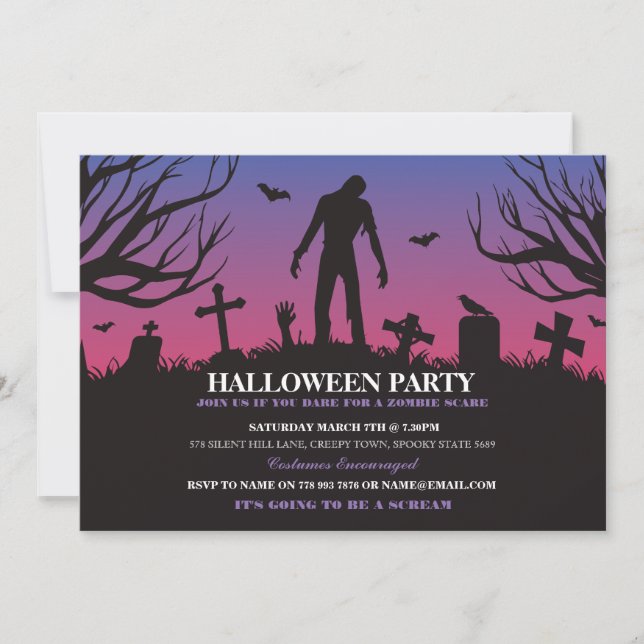 Halloween Zombie Party Undead Apocalypse Invite (Front)
