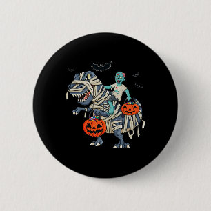 Halloween Zombie Riding T Rex Boys Girls Kids 6 Cm Round Badge