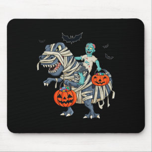 Halloween Zombie Riding T Rex Boys Girls Kids Mouse Mat