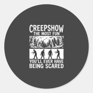 Halloween Zombie Scared Horror Vector Design_1 Classic Round Sticker