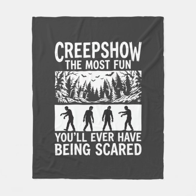Halloween Zombie Scared Horror Vector Design_1 Fleece Blanket (Front)