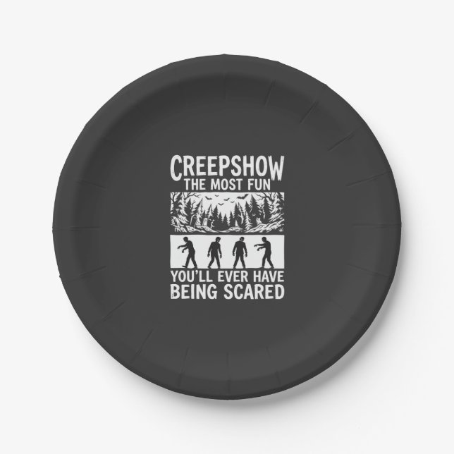 Halloween Zombie Scared Horror Vector Design_1 Paper Plate (Front)