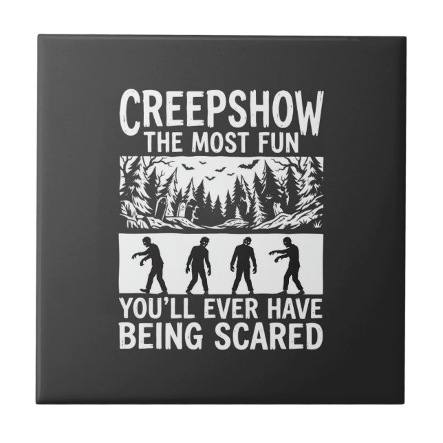 Halloween Zombie Scared Horror Vector Design_1 Tile (Front)