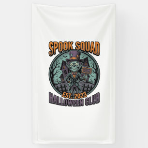 Halloween Zombie Shirt Funny Spook Squad Engraved Banner