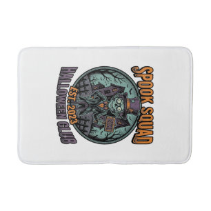 Halloween Zombie Shirt Funny Spook Squad Engraved Bath Mat