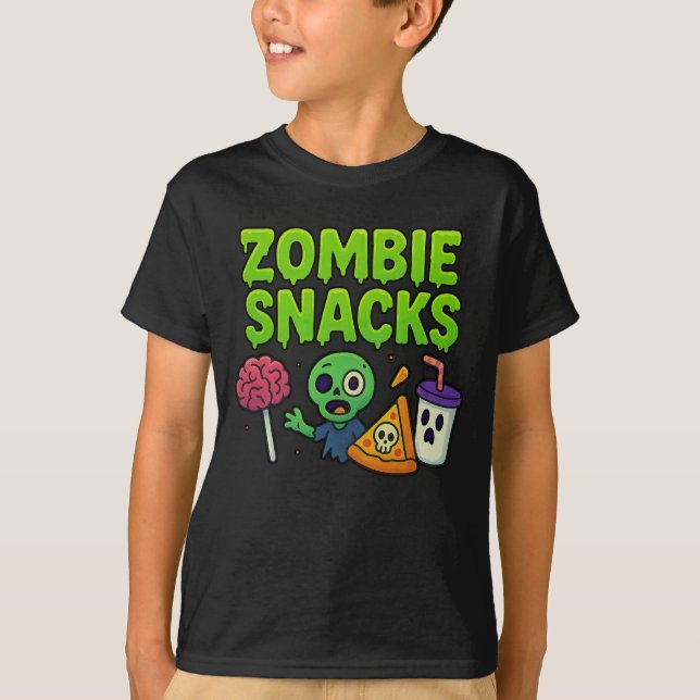 Halloween Zombie Snack Clothes Cute Unisex T-Shirt (Front)