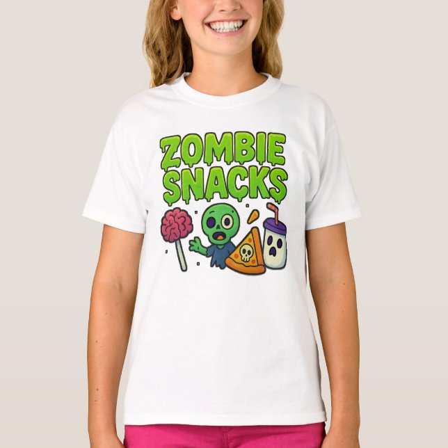 Halloween Zombie Snack Clothes Cute Unisex T-Shirt (Front)