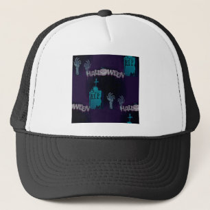 halloween zombie trucker hat