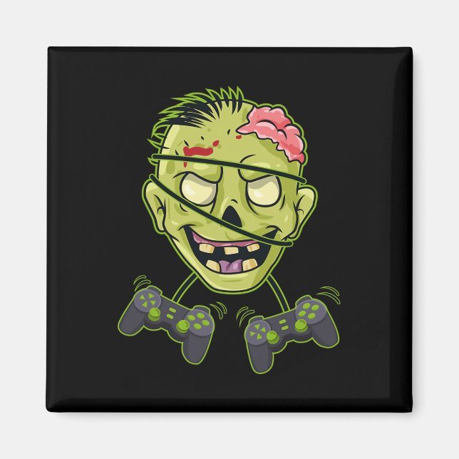 Halloween Zombie Video Gamer Controllers Boys Kids Magnet (Front)