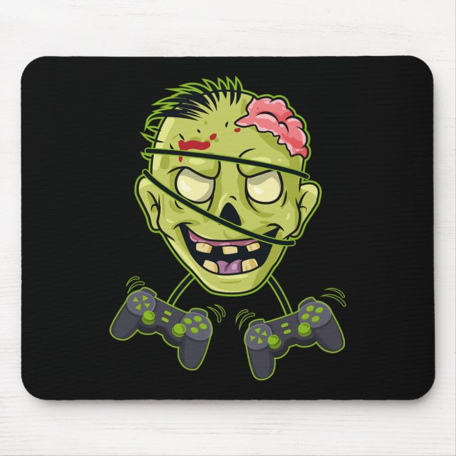 Halloween Zombie Video Gamer Controllers Boys Kids Mouse Mat (Front)