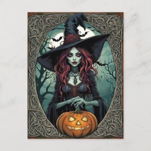 Halloween Zombie Witch Postcard