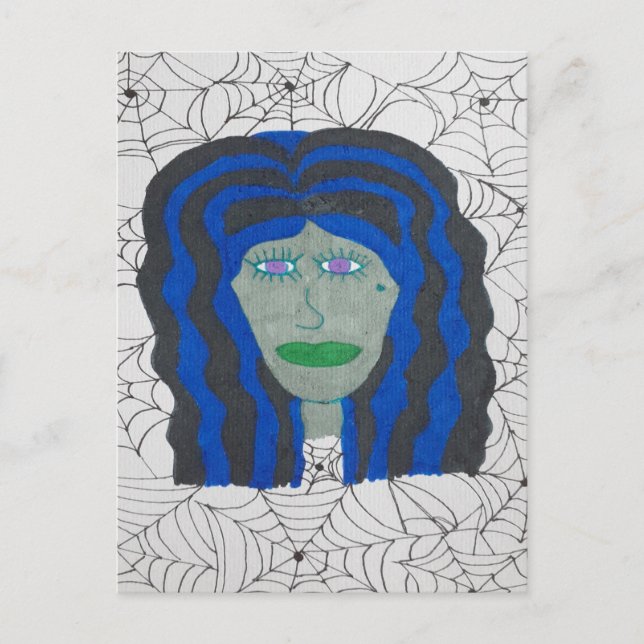 Halloween Zombie Woman  Postcard (Front)