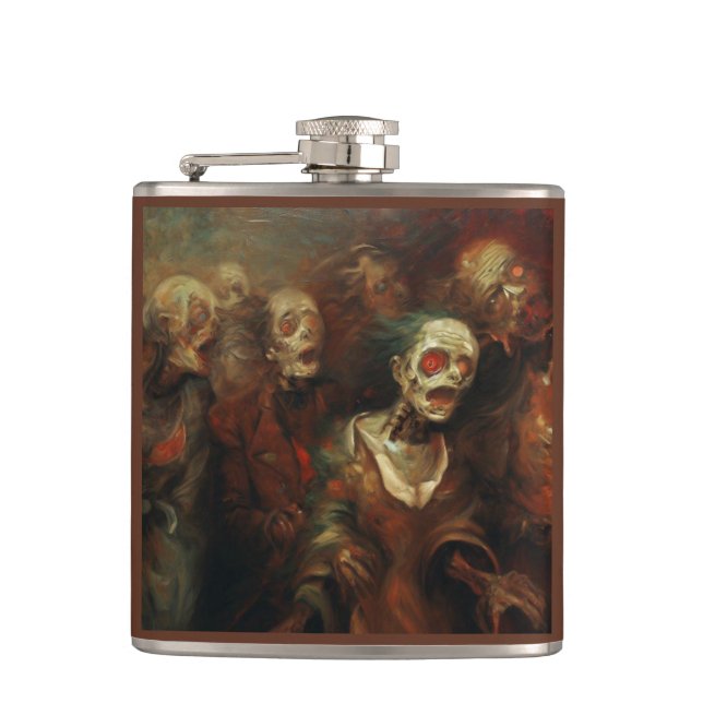 Halloween - Zombies 1 Hip Flask (Front)