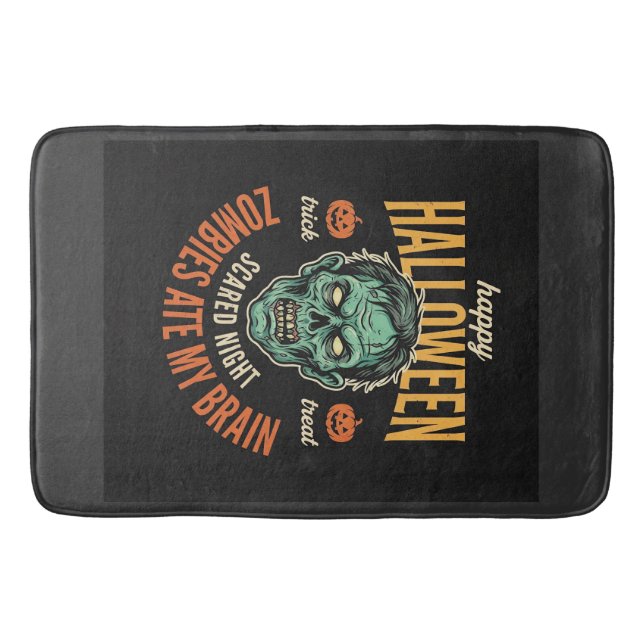 Halloween Zombies Ate My Brain Bath Mat (Front)