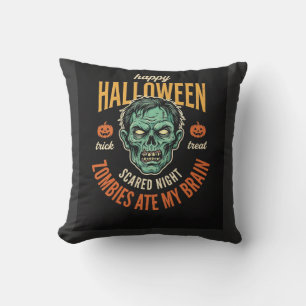 Halloween Zombies Ate My Brain Cushion