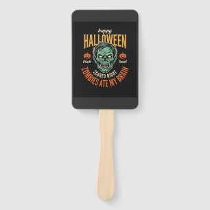 Halloween Zombies Ate My Brain Hand Fan