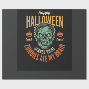 Halloween Zombies Ate My Brain Wrapping Paper