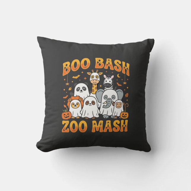 Halloween Zoo Animals Boo Bash Zoo Mash_1 Cushion (Front)