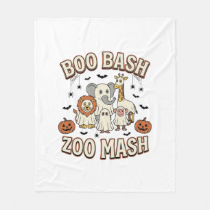 Halloween Zoo Boo Bash Funny Animal Party_1 Fleece Blanket
