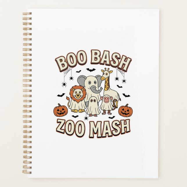 Halloween Zoo Boo Bash Funny Animal Party_1 Planner (Front)