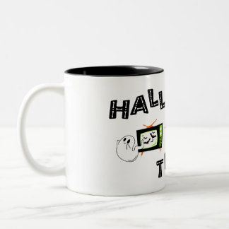 Halloweenathon Logo with Skele Two-Tone Coffee Mug