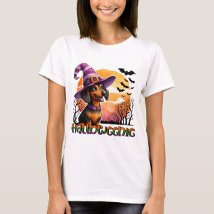 Halloweenie Dachshund Witch T-Shirt