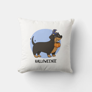 Halloweenie Funny Sausage Dog Pun Cushion