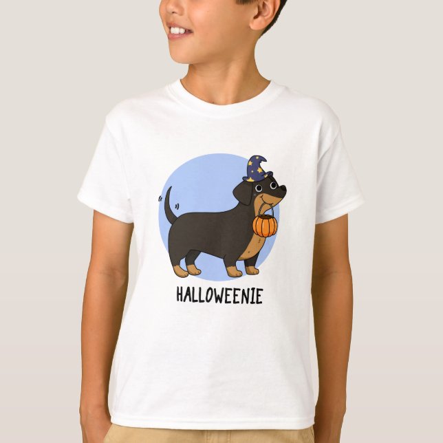 Halloweenie Funny Sausage Dog Pun  T-Shirt (Front)
