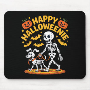 Halloweenie Skeleton Walk Funny Dog Lover Mouse Mat
