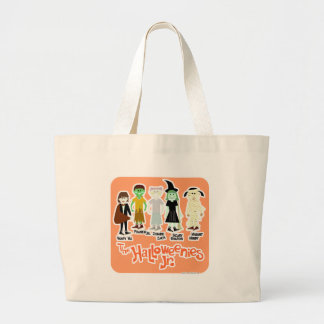 Halloweenies Junior Cartoon Halloween Characters Large Tote Bag