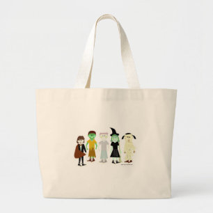 Halloweenies Junior Characters At  Halloween Large Tote Bag