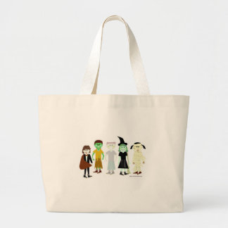 Halloweenies Junior Characters At Halloween Large Tote Bag