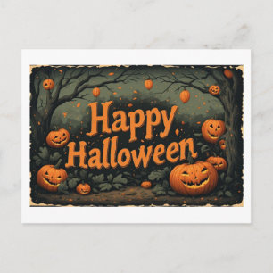 Halloween's Pumpkins on a Holiday Postcard