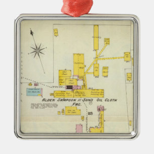 Hallowell, Kennebec County, and Maine 2 Metal Tree Decoration