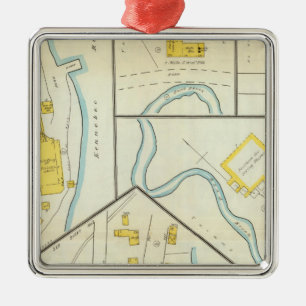 Hallowell, Kennebec County, and Maine 3 Metal Tree Decoration