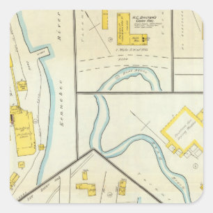 Hallowell, Kennebec County, and Maine 3 Square Sticker