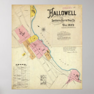 Hallowell, Kennebec County, and Maine Poster