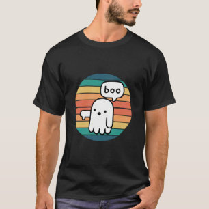 Hallowen Boo -  Retro Sunset - Ghost Thumbs Down T-Shirt