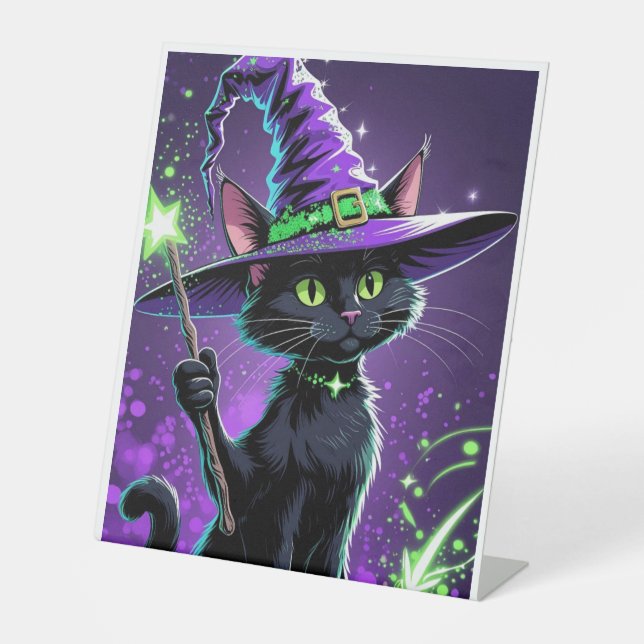 Hallowen Cat Themed  Pedestal Sign (Front)